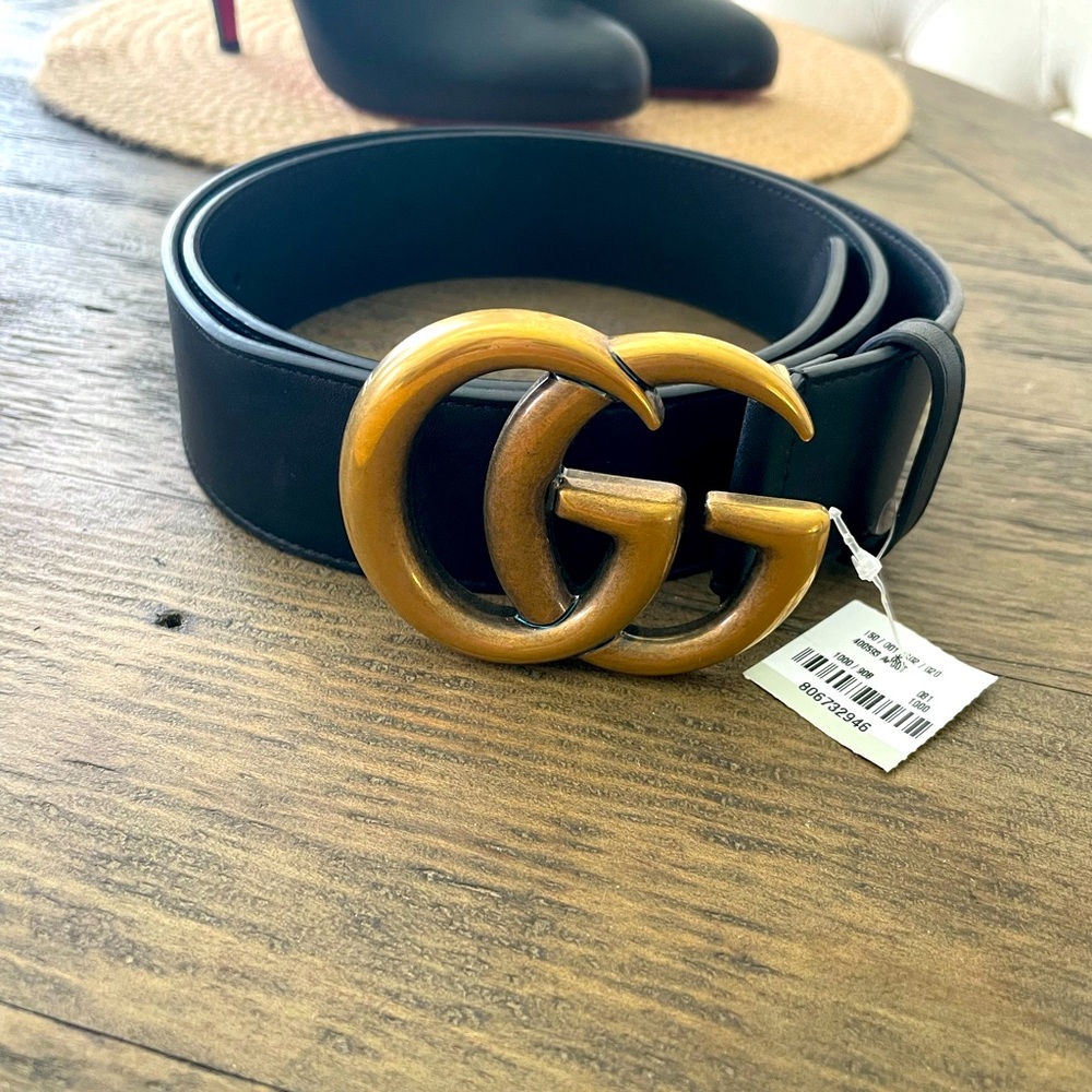 Re-Edition wide leather belt (black)